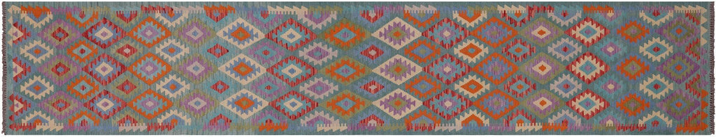 Runner Wool On Wool Reversible Kilim Flat Weave Rug - Manhattan Rugs