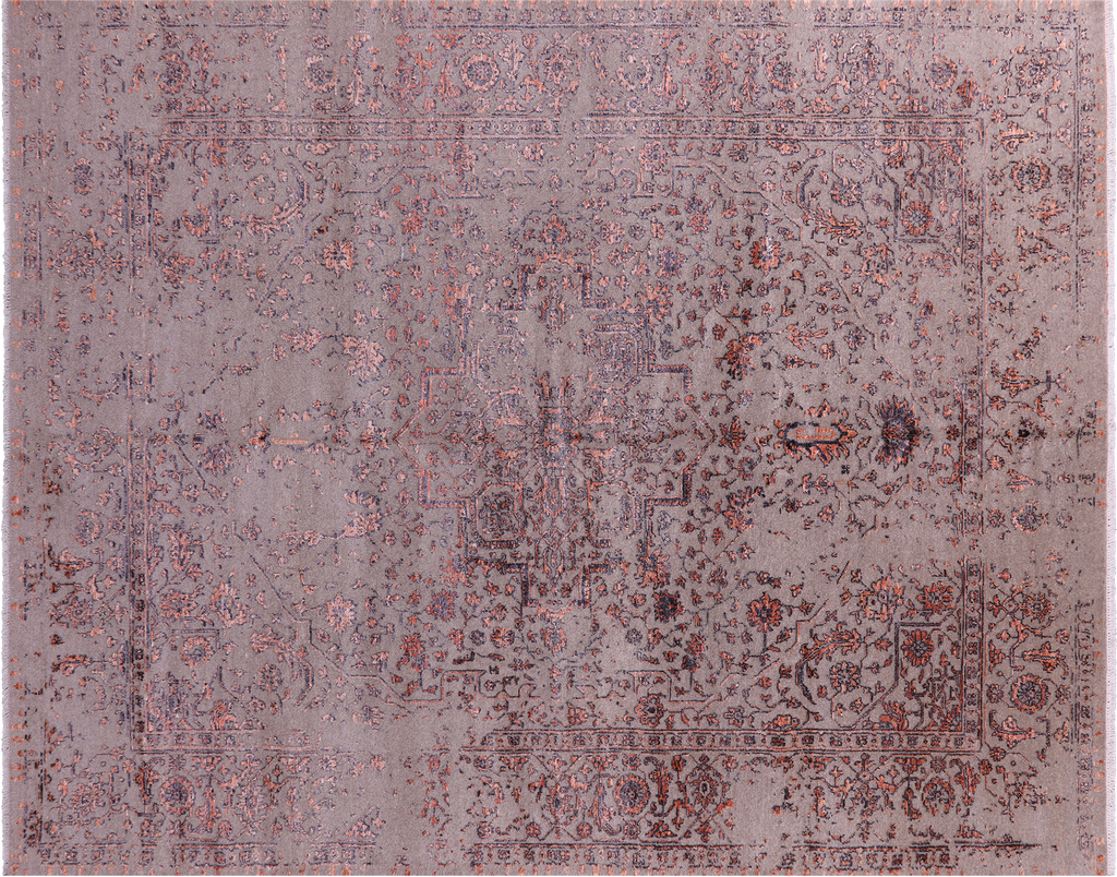 Persian Heriz Serapi Wool & Silk Handmade Rug 8' 0" X 10' 2"- Q6201