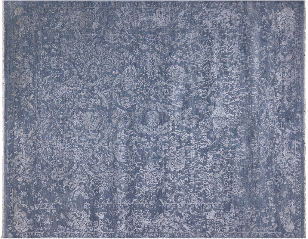 SUPER SALE Grey 8' 1" X 10' 1" Persian Handmade Wool & Silk Rug - Q6205
