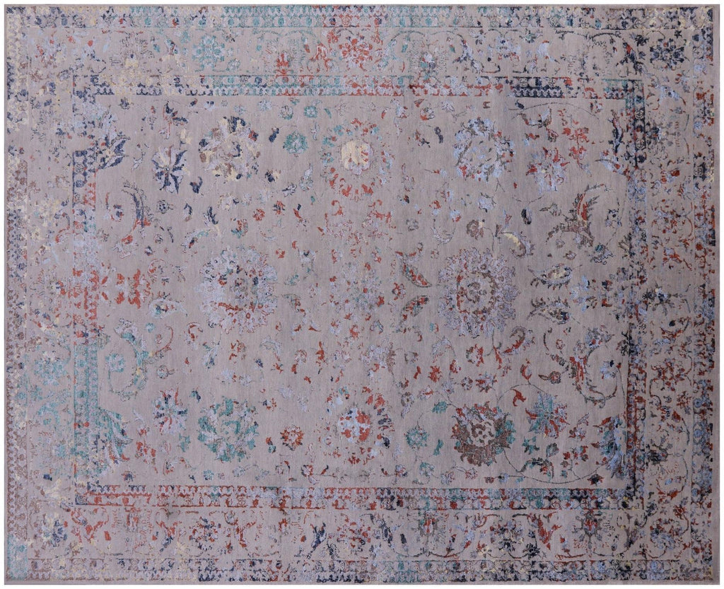 Wool & Silk Persian Tabriz Hand-Knotted Rug - Manhattan Rugs