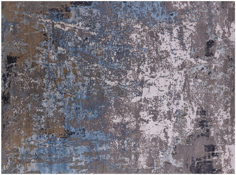 Wool & Silk Handmade Abstract Rug - Manhattan Rugs