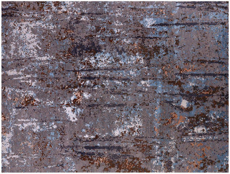 Abstract Hand Knotted Wool & Silk Rug - Manhattan Rugs