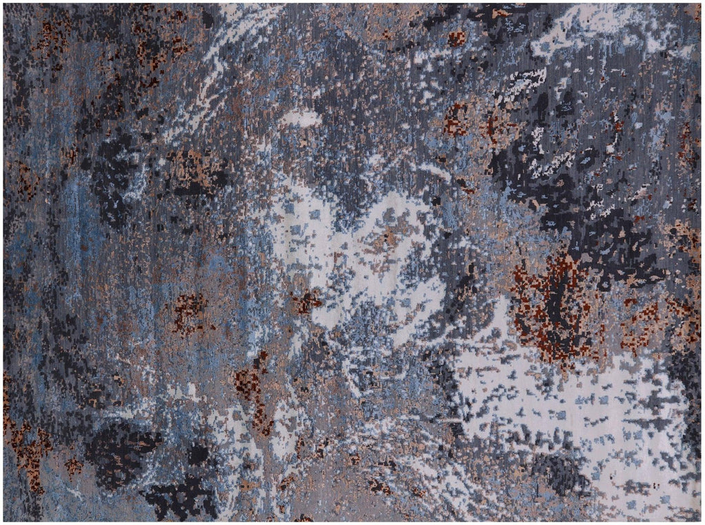 Abstract Wool & Silk Hand Knotted Rug - Manhattan Rugs