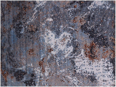 Abstract Wool & Silk Hand Knotted Rug - Manhattan Rugs