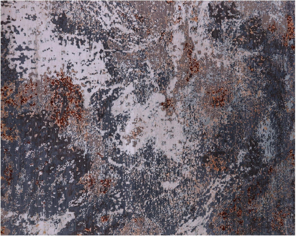 Wool & Silk Abstract Handmade Rug - Manhattan Rugs