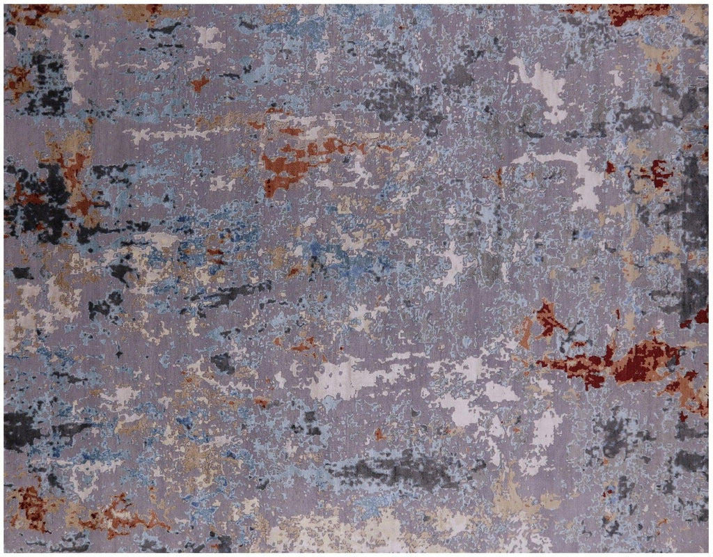 Abstract Wool & Silk Hand-Knotted Rug - Manhattan Rugs