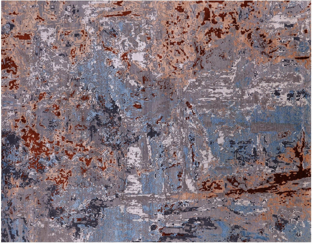 Hand-Knotted Wool & Silk Abstract Rug - Manhattan Rugs