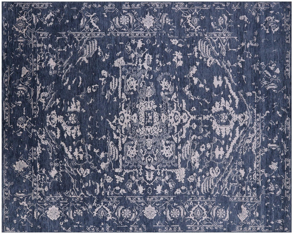 Wool & Silk Persian Heriz Serapi Hand Knotted Rug - Manhattan Rugs