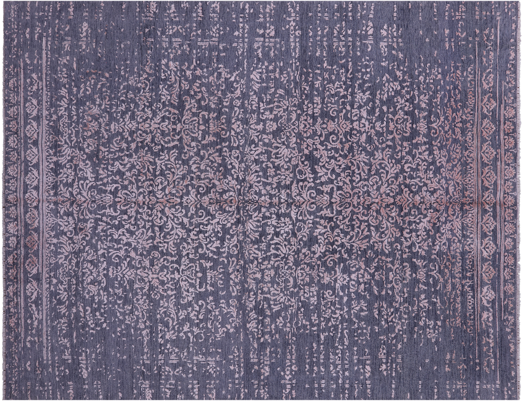SUPER SALE Grey 7' 11" X 10' 4" Persian Wool & Silk Handmade Rug - Q6262