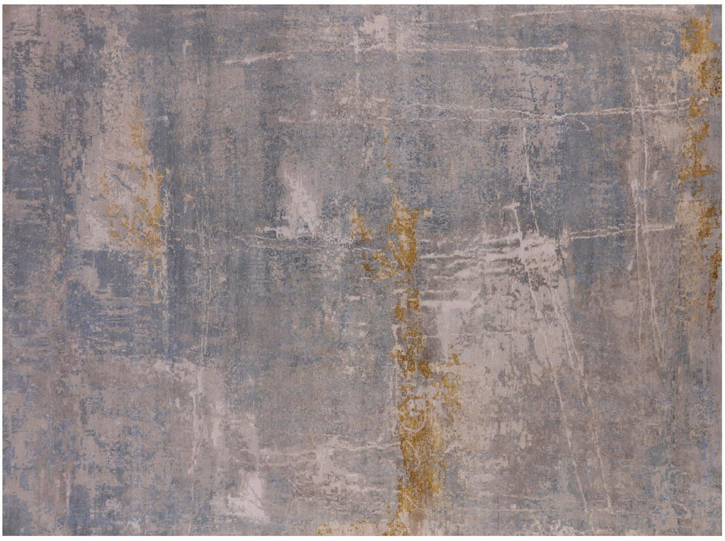 Hand Knotted Wool & Silk Abstract Rug - Manhattan Rugs