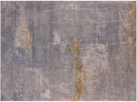 Hand Knotted Wool & Silk Abstract Rug - Manhattan Rugs