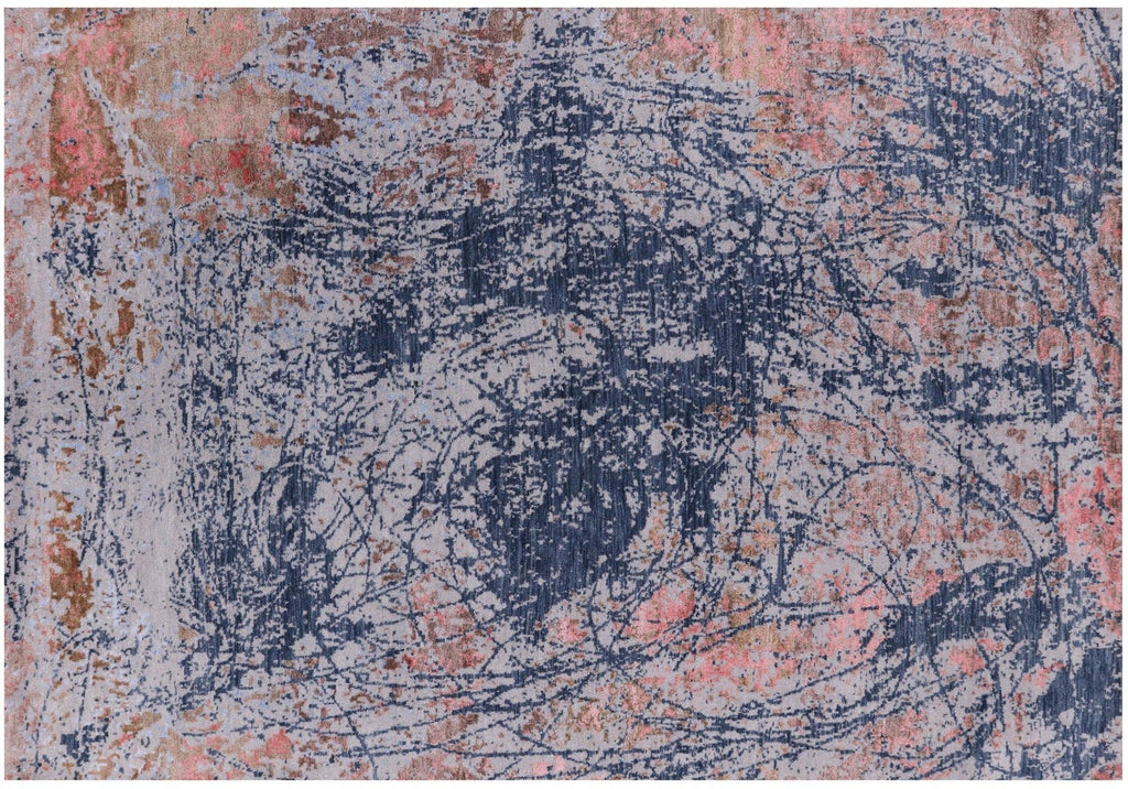 Wool & Silk Abstract Hand Knotted Rug - Manhattan Rugs