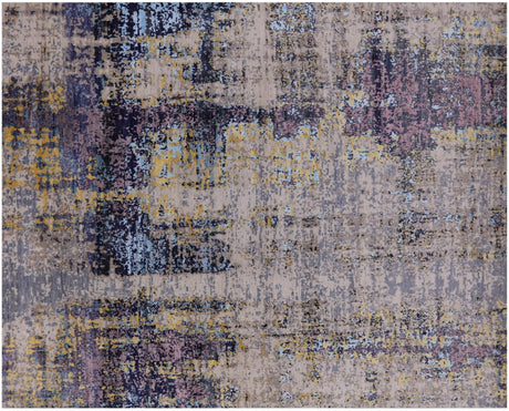 Abstract Wool & Silk Hand Knotted Rug - Manhattan Rugs