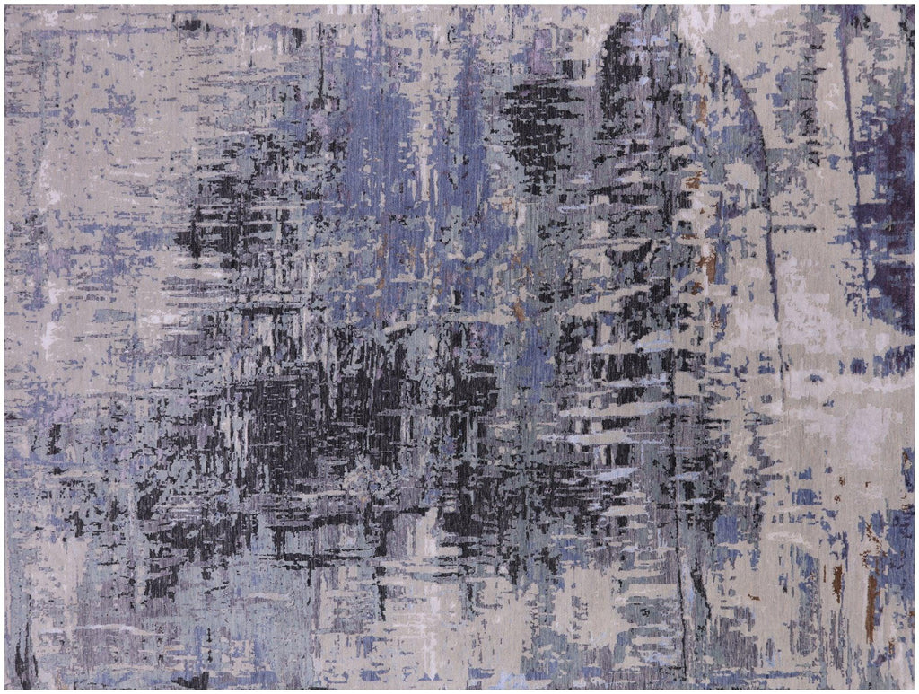 Wool & Silk Contemporary Handmade Abstract Rug - Manhattan Rugs