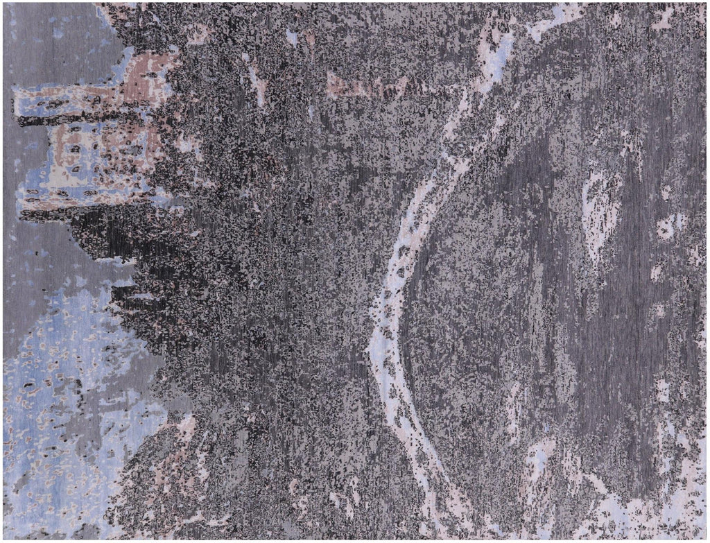 Castle On The Hill Design Modern Hand Knotted Wool & Silk Rug - Manhattan Rugs