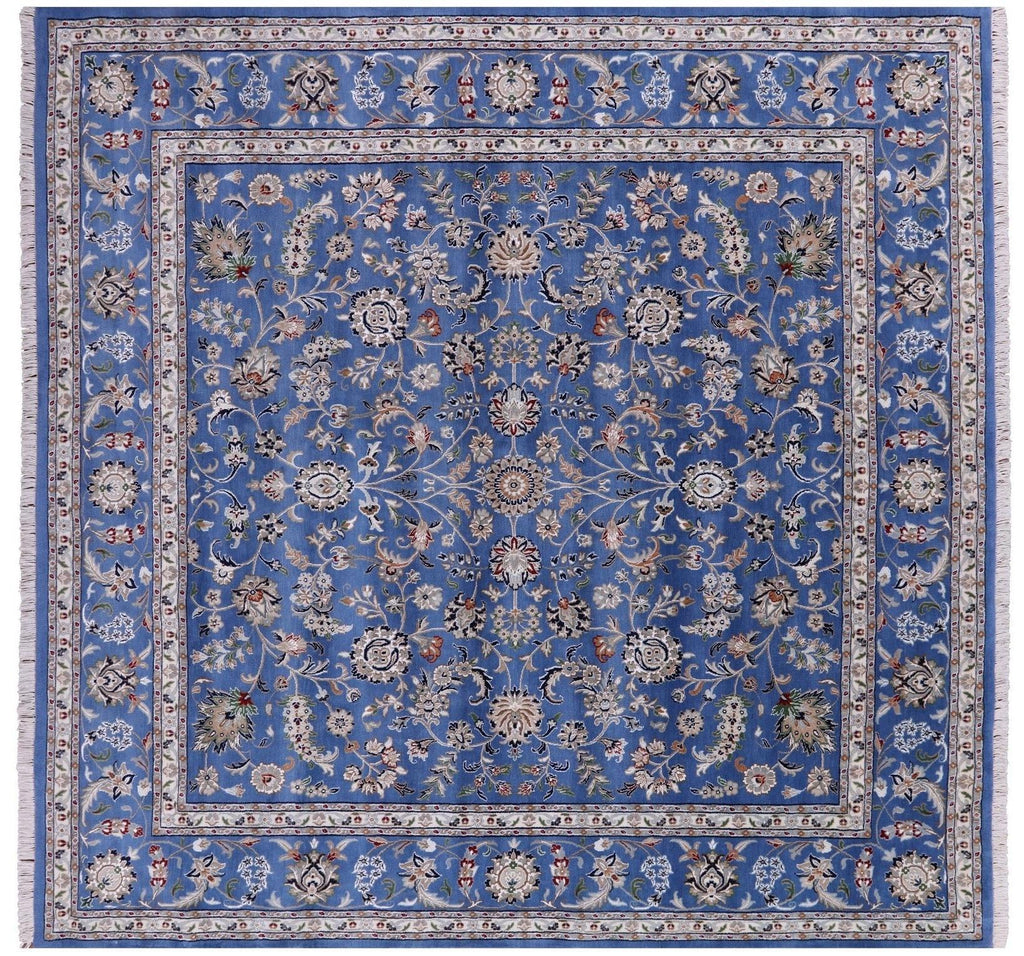 Square Wool & Silk Persian Nain Hand Knotted Rug - Manhattan Rugs