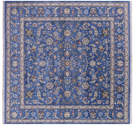 Square Wool & Silk Persian Nain Hand Knotted Rug - Manhattan Rugs