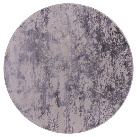 Round Abstract Wool & Silk Hand Knotted Rug - Manhattan Rugs