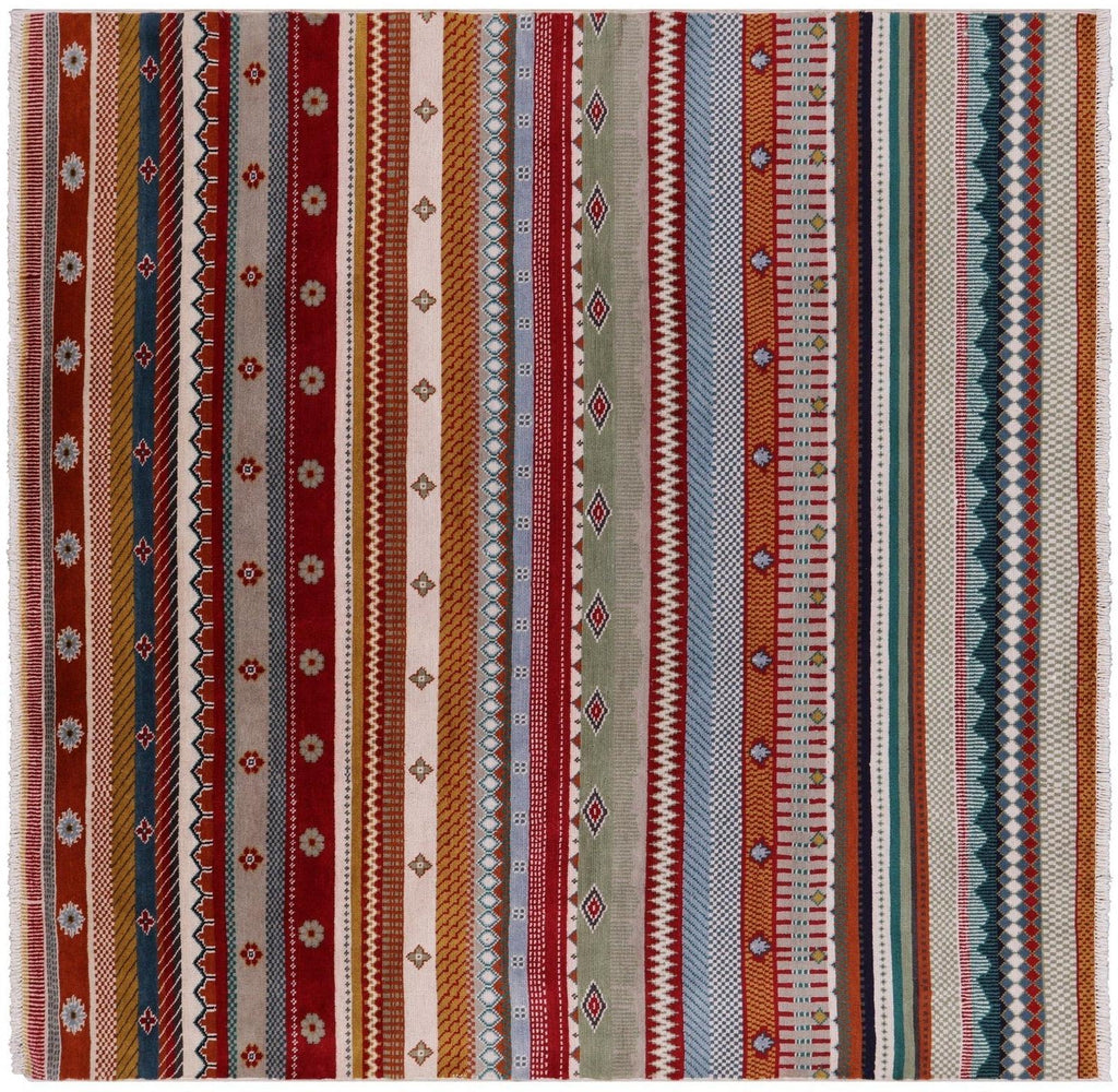 Square Loribaft Persian Gabbeh Hand-Knotted Rug - Manhattan Rugs