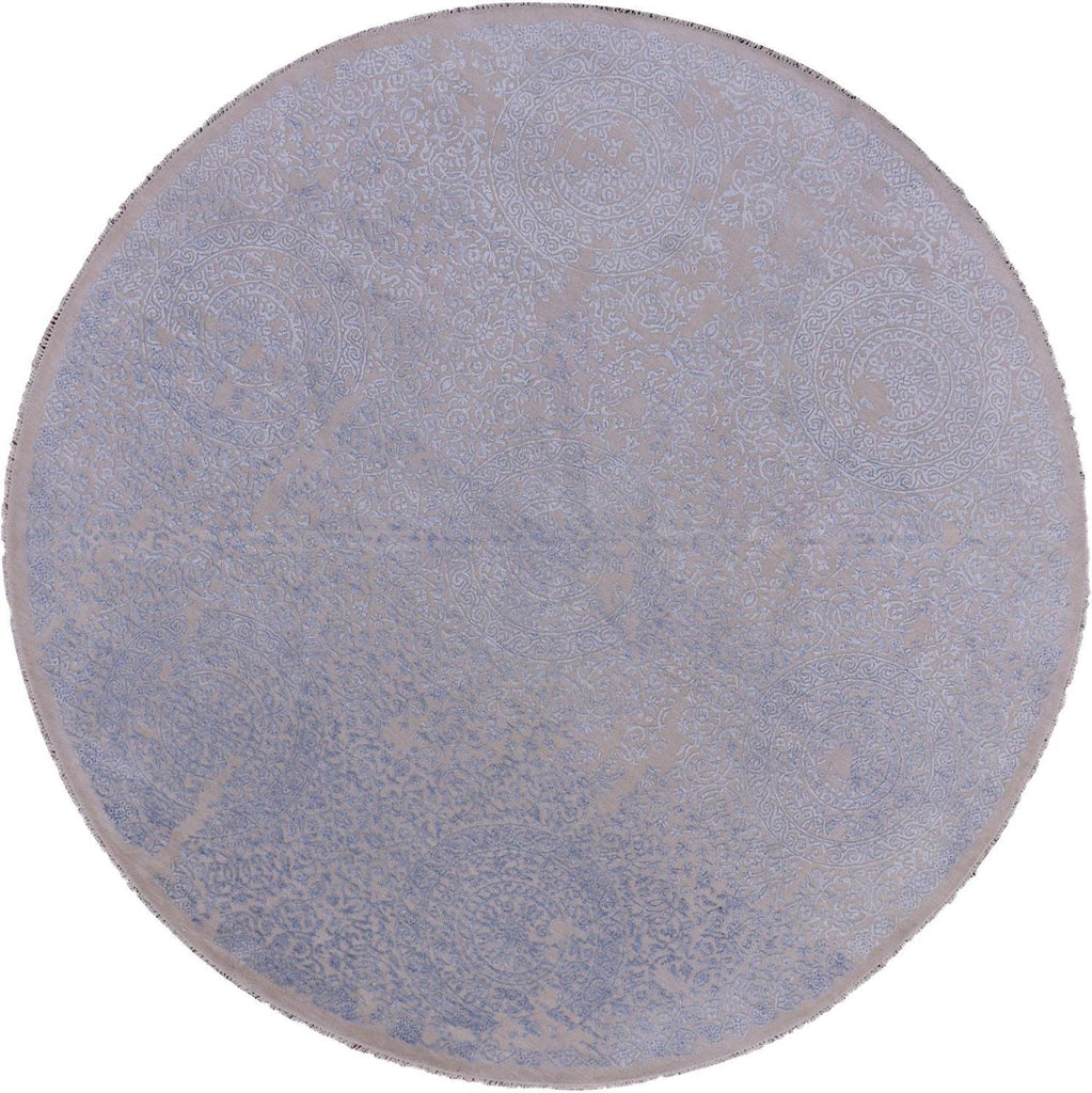 Round Wool & Silk Persian Hand Knotted Rug - Manhattan Rugs