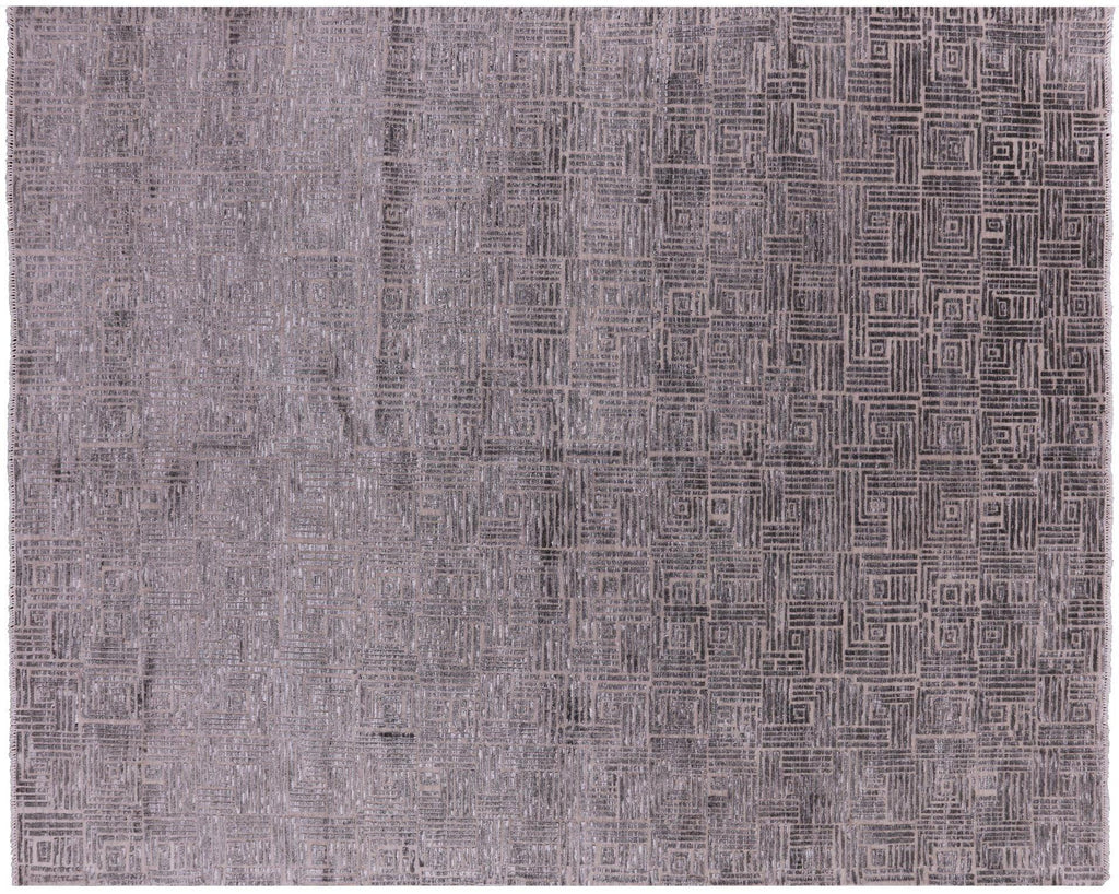 Wool & Silk Hand Knotted Abstract Rug - Manhattan Rugs