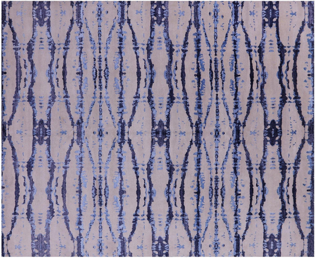 Contemporary Hand Knotted Wool & Silk Area Rug - Manhattan Rugs