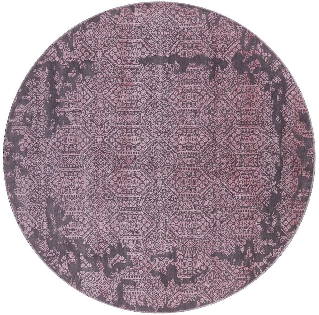 Round Persian Hand Knotted Wool & Silk Rug - Manhattan Rugs