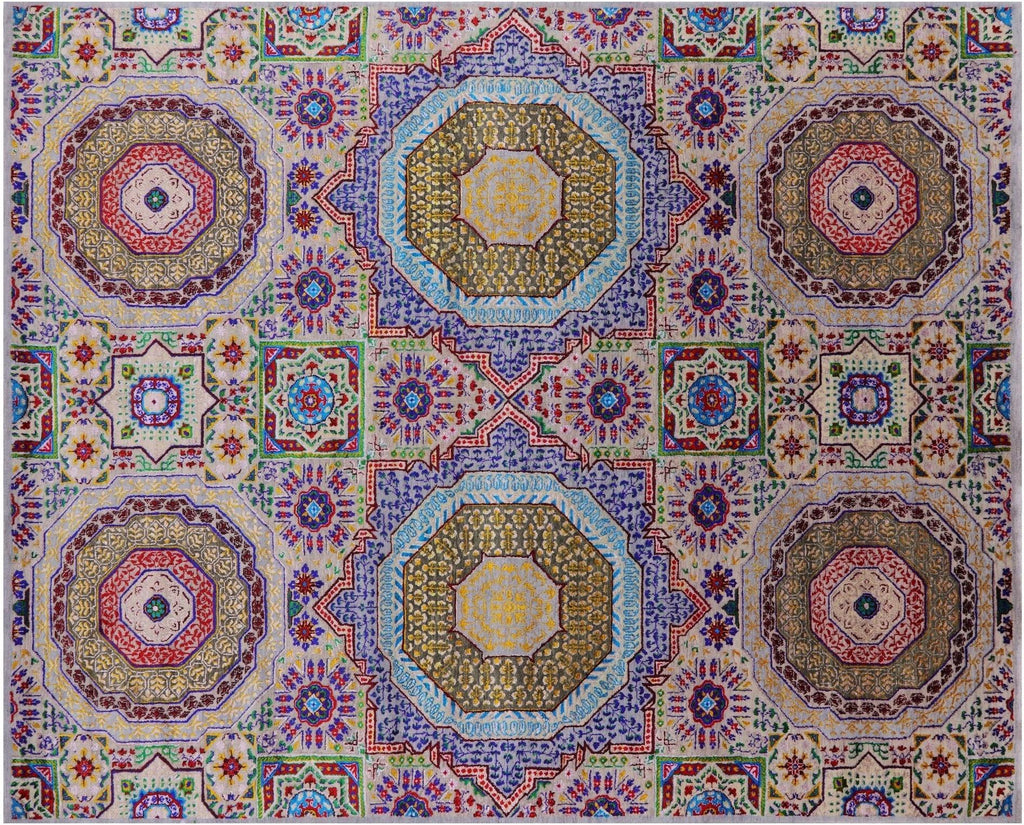 Hand-Knotted Mamluk Wool & Silk Rug - Manhattan Rugs