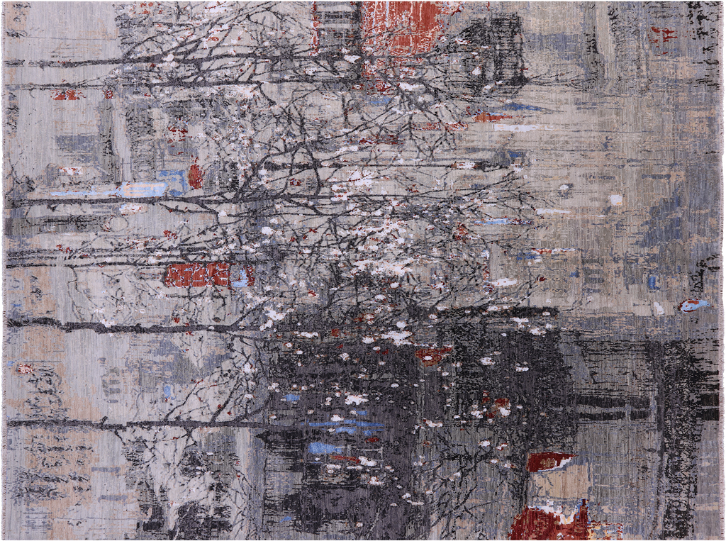 Urban Design Modern Wool & Silk Handmade Rug 9' 2" X 12' 1" - Q6832