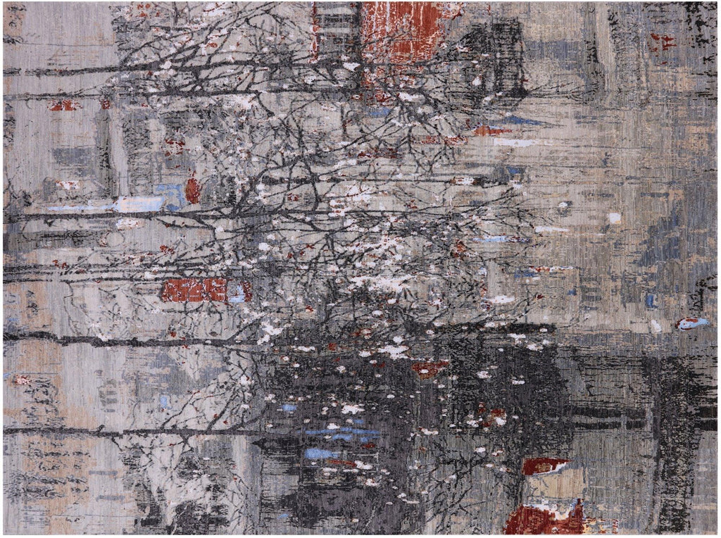 Urban Design Modern Wool & Silk Handmade Rug - Manhattan Rugs