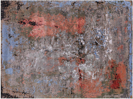 Abstract Handmade Wool & Silk Rug - Manhattan Rugs