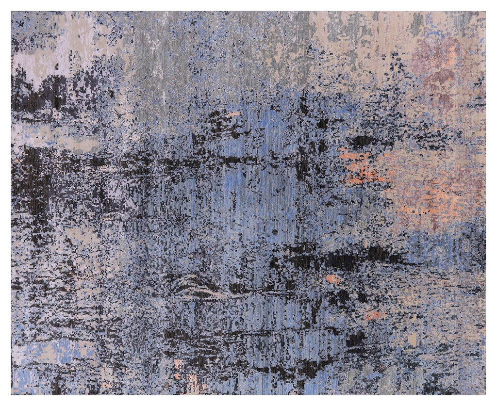 Hand-Knotted Wool & Silk Abstract Rug - Manhattan Rugs
