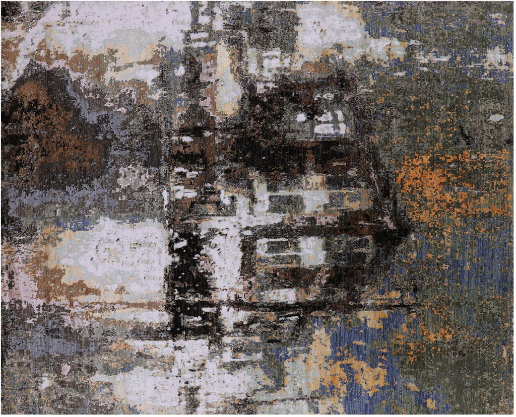 The Lake House Desing Handmade Wool & Silk Modern Rug - Manhattan Rugs