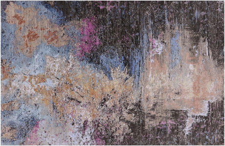 Abstract Wool & Silk Hand Knotted Rug - Manhattan Rugs
