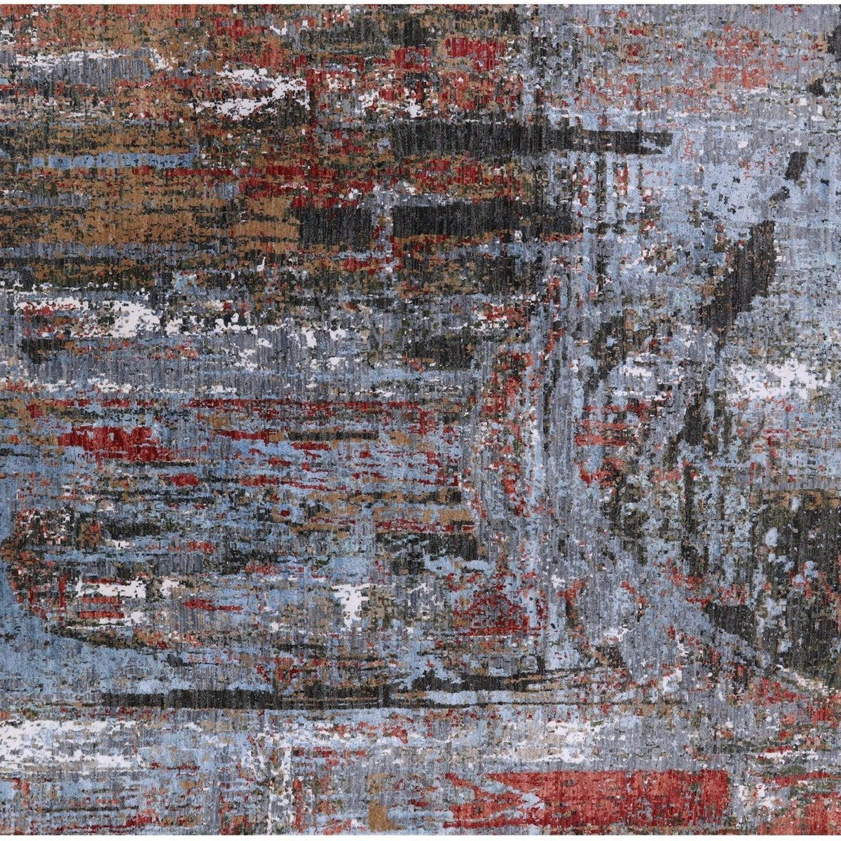 Bridge Design Modern Hand Knotted Wool & Silk Rug 6' 2