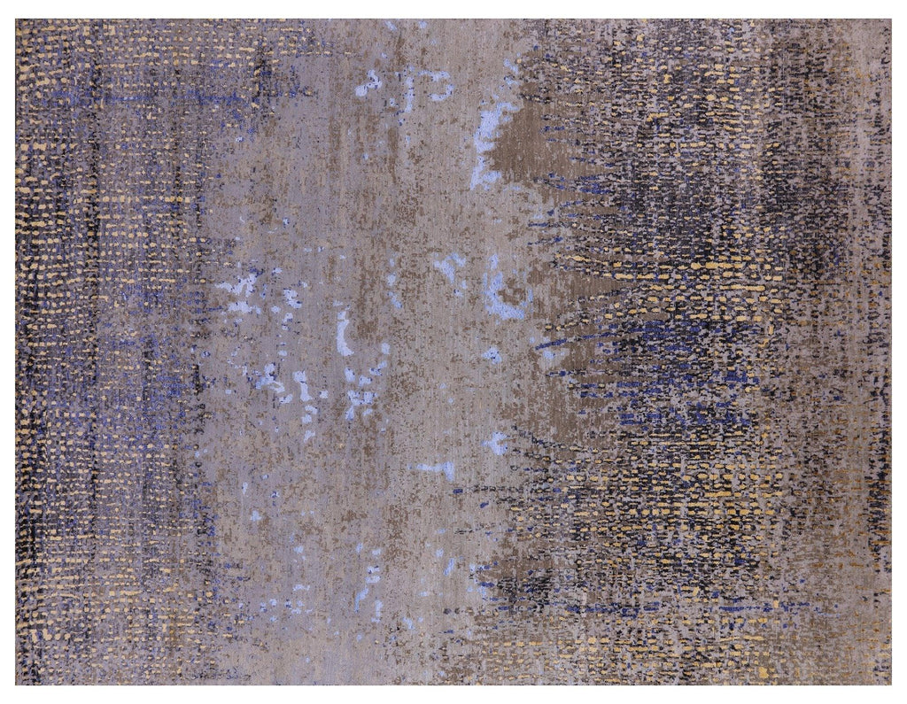 Wool & Silk Abstract Hand Knotted Rug - Manhattan Rugs