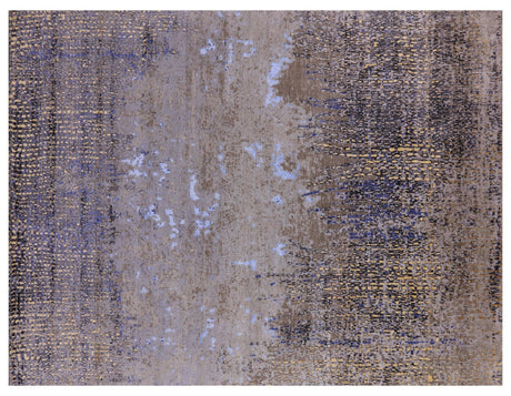 Wool & Silk Abstract Hand Knotted Rug - Manhattan Rugs