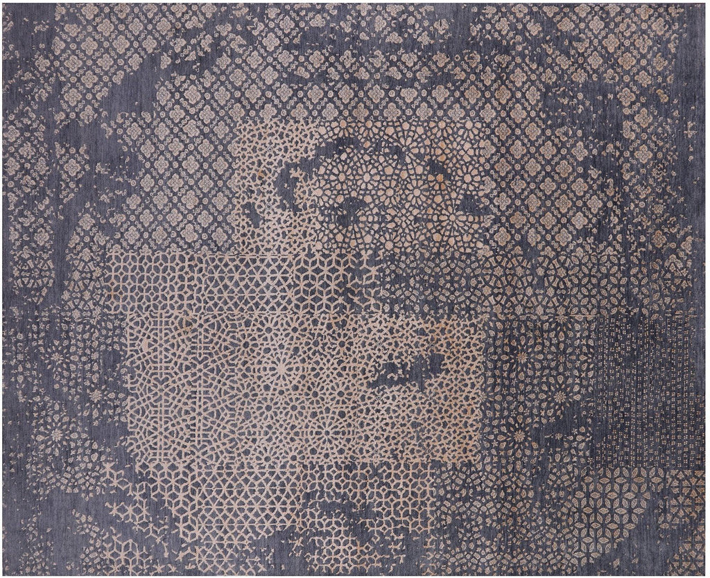 Modern Hand-Knotted Wool & Silk Rug - Manhattan Rugs