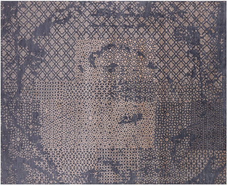 Modern Hand-Knotted Wool & Silk Rug - Manhattan Rugs