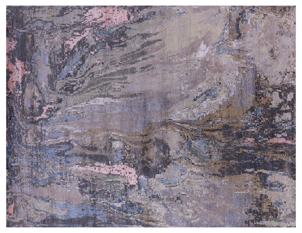 Abstract Hand Knotted Wool & Silk Rug - Manhattan Rugs