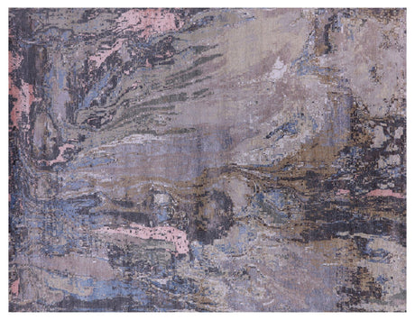 Abstract Hand Knotted Wool & Silk Rug - Manhattan Rugs