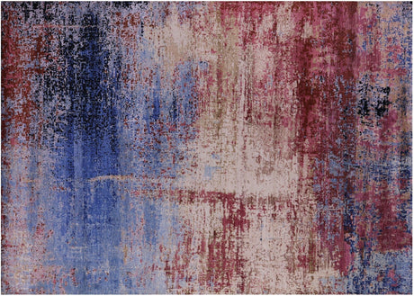 Wool & Silk Abstract Hand Knotted Rug - Manhattan Rugs
