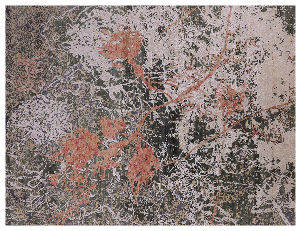 Hand-Knotted Wool & Silk Abstract Rug - Manhattan Rugs