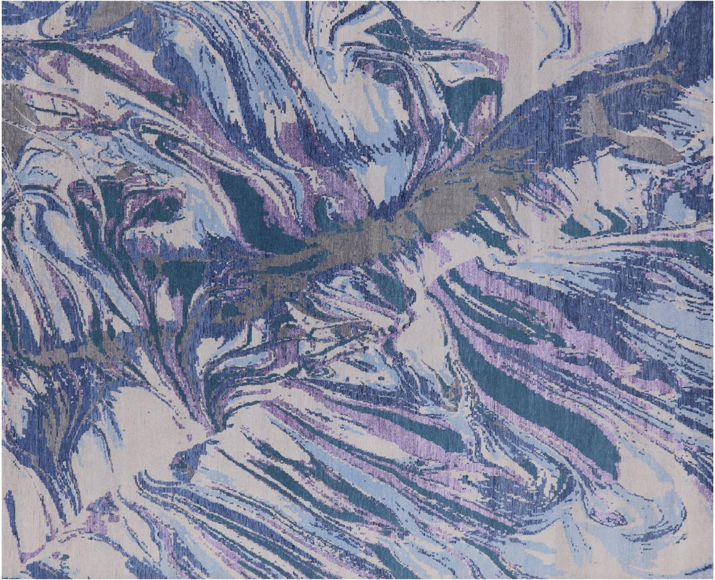 Wool & Silk Modern Hand Knotted Rug - Manhattan Rugs