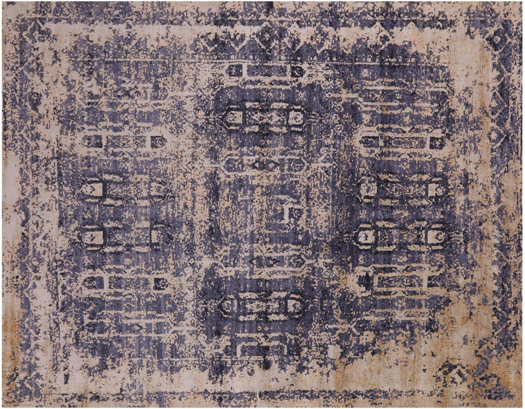 Wool & Silk Modern Hand Knotted Rug - Manhattan Rugs