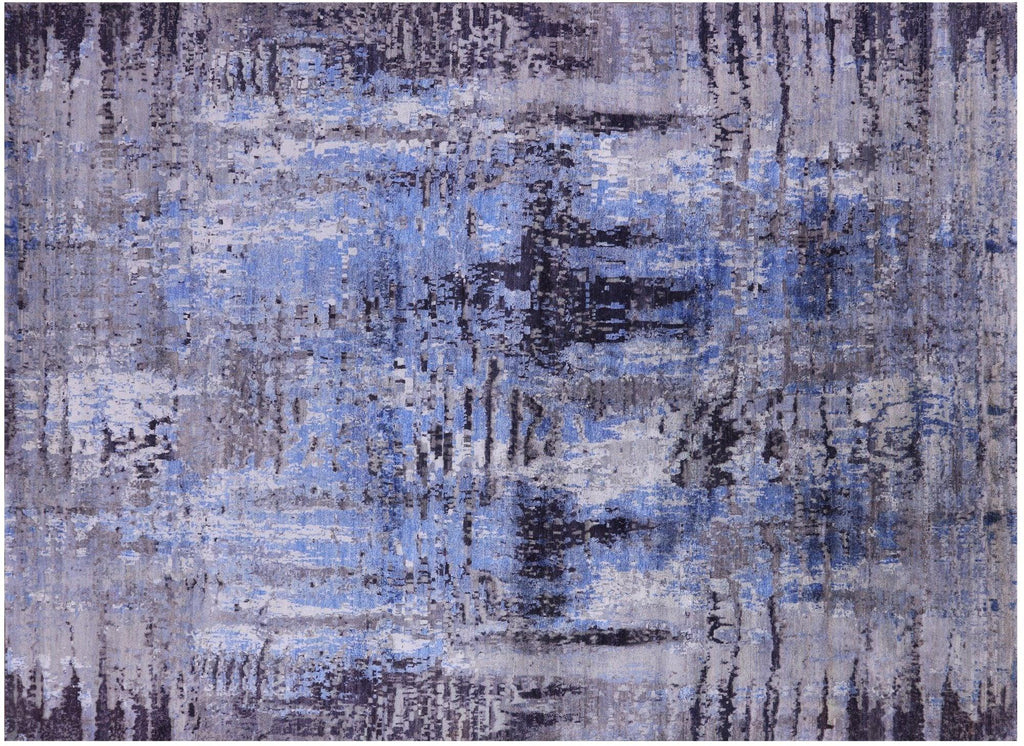Hand Knotted Modern Wool & Silk Rug - Manhattan Rugs