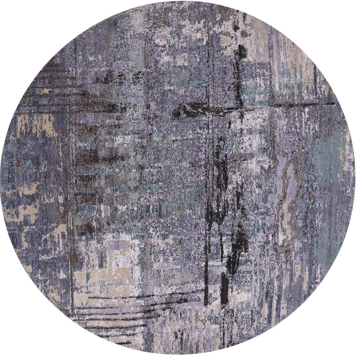 8' Round Wool & Silk Modern Hand-Knotted Rug – Manhattan Rugs