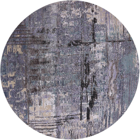Round Wool & Silk Modern Hand-Knotted Rug - Manhattan Rugs