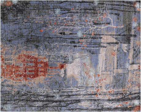 Modern Urban Design Wool & Silk Hand Knotted Rug - Manhattan Rugs