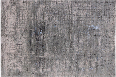 Wool & Silk Hand Knotted Abstract Rug - Manhattan Rugs